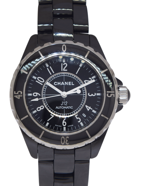 Chanel J12 H0684 - Black Arabic Dial & Rubber Strap